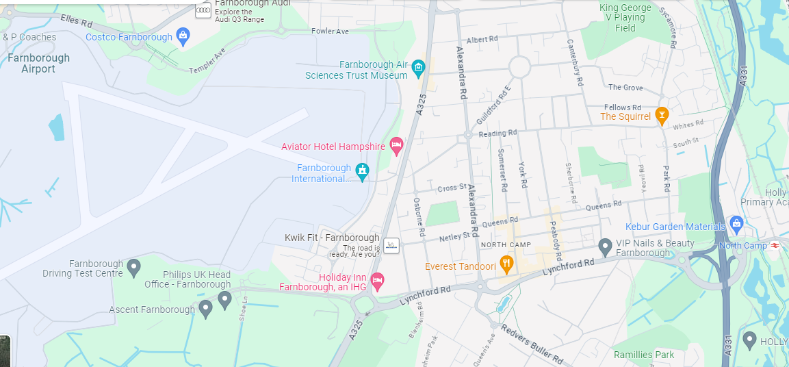 Farnborough Airshow map